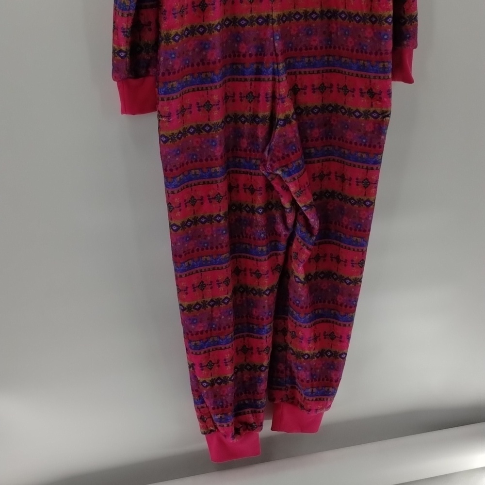 Natural Life one Piece pajamas pink blue multicolor x-small to small fleece zip - Picture 12 of 13